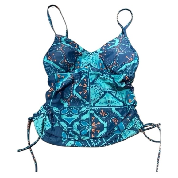 prAna Moorea Tankini Top Womens Small Lagos Lisbon Ruched Swim Top Size XS - Picture 1 of 11